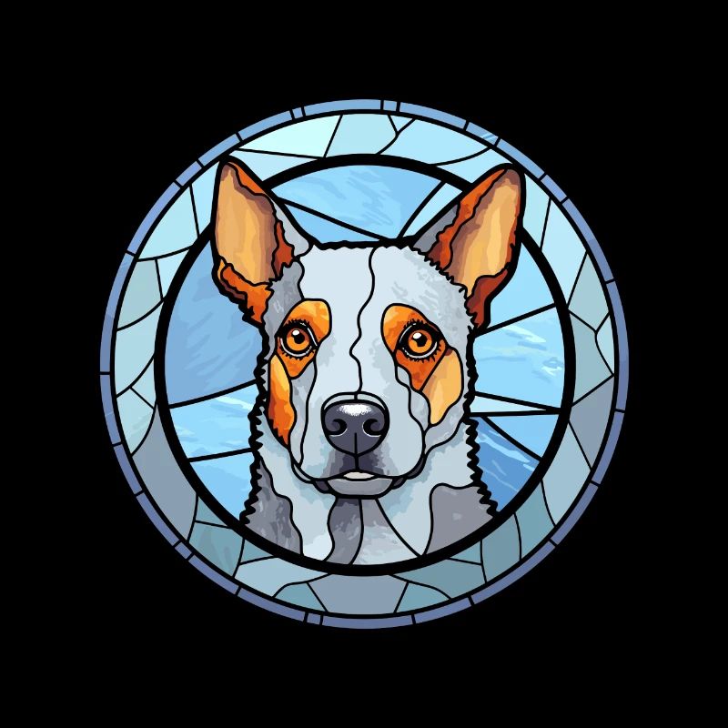 Blauer Heeler Hunderasse Buntes Glas buntes Wasser