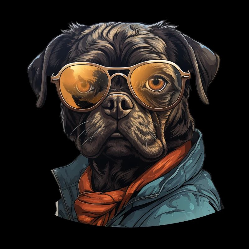 Mops mit Sonnenbrille