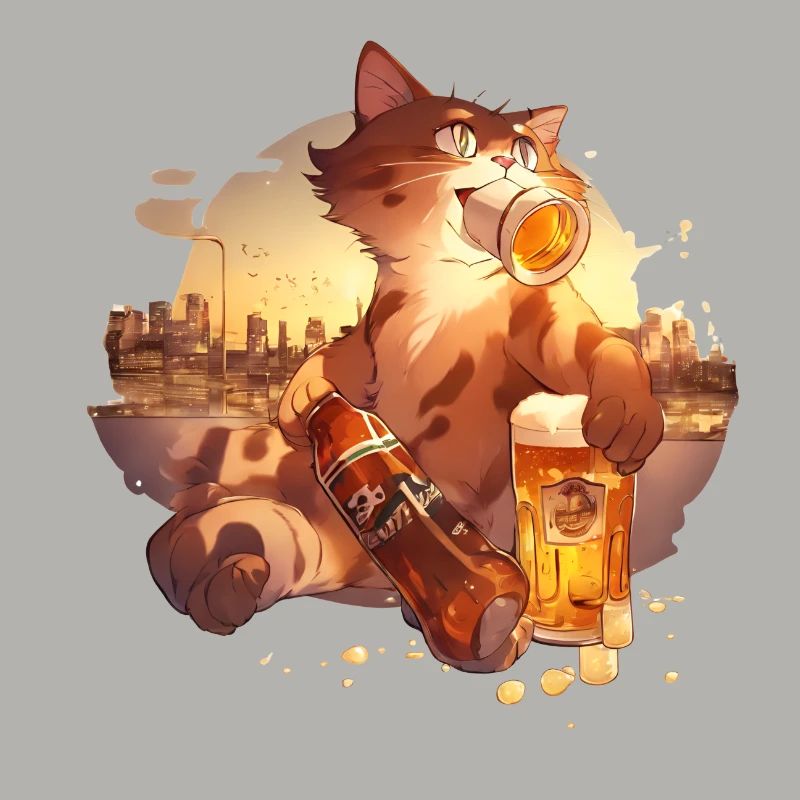 Paws & Pints: Katze mit Bier-Tee