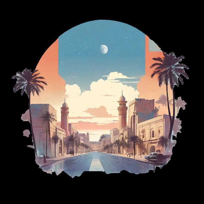 Minimalistisches Design einer arabischen Stadt