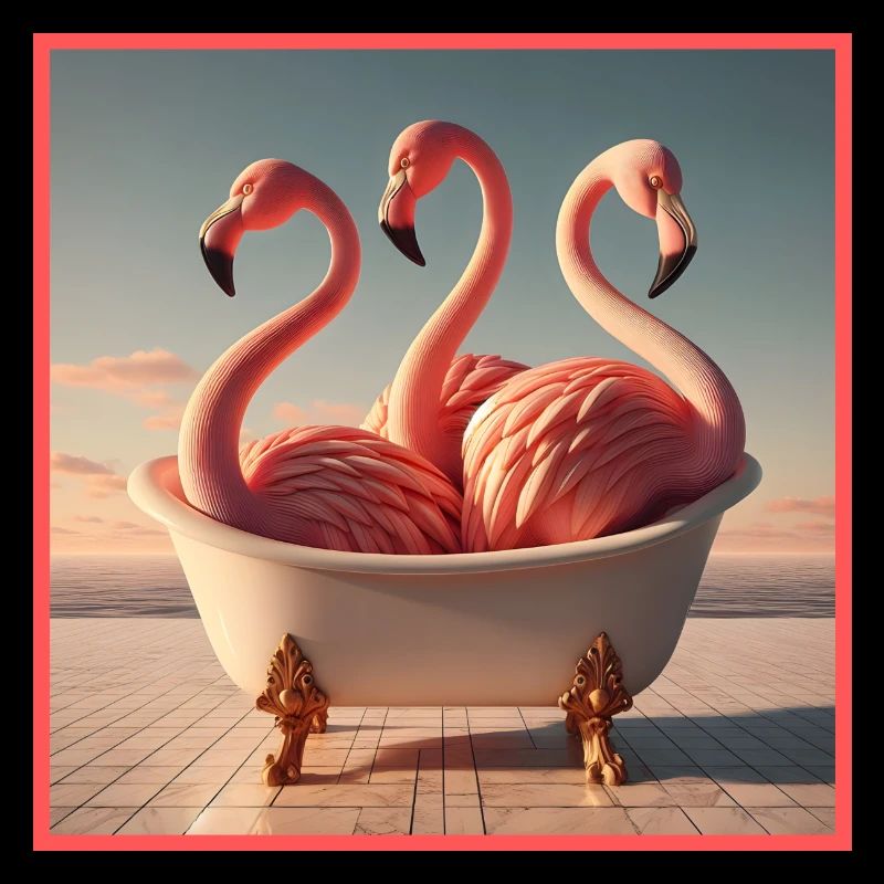 Flamingos in der Badewanne