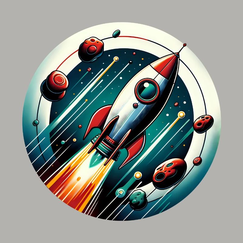 Retro Rocket and Planets