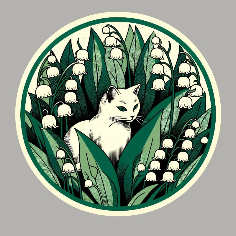 Chat chat blanc du muguet