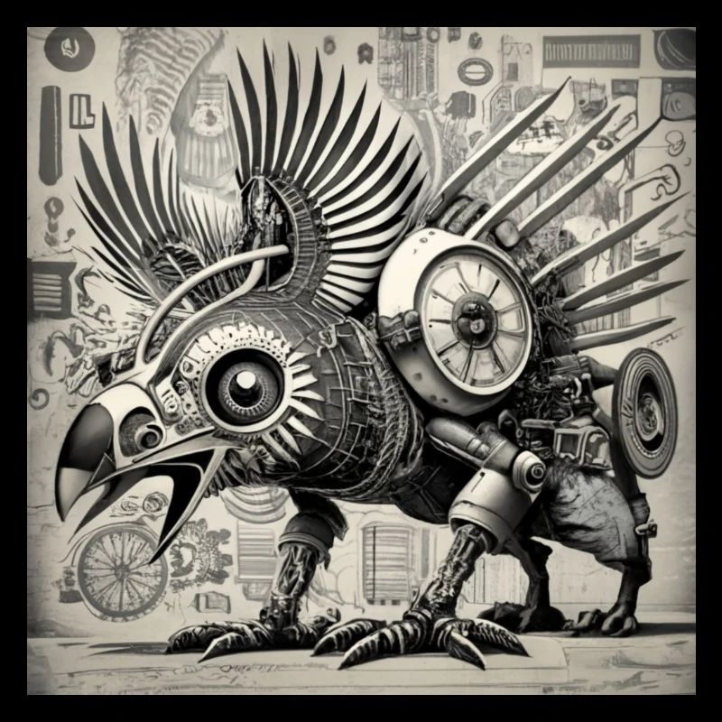 Cyborg im Phönix-Stil Steampunk Cyberpunk