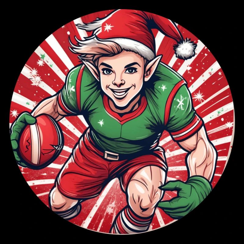Elfe de Noël Rugby