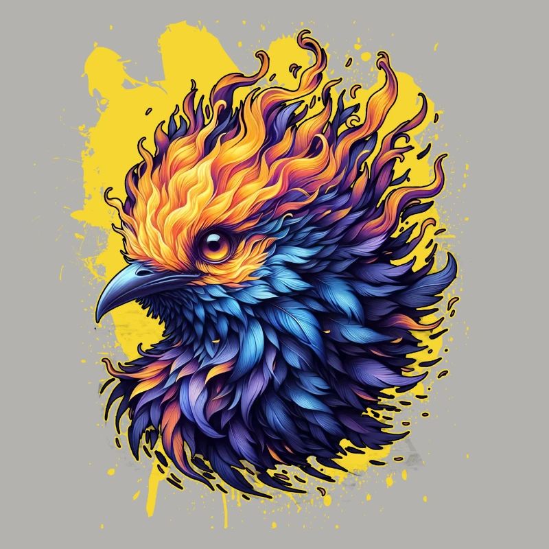 Fiery Phoenix Bird Art