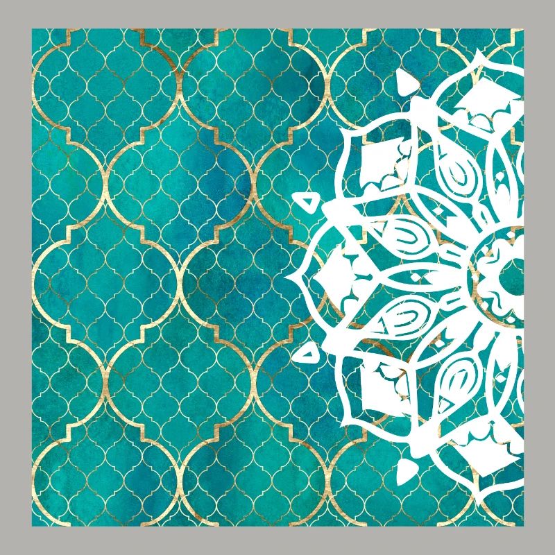 Teal Mandala Moroccan Art
