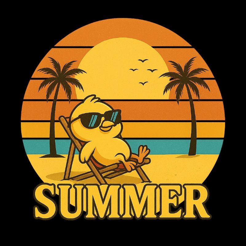 "Retro Sunset & Sunglass Chick"