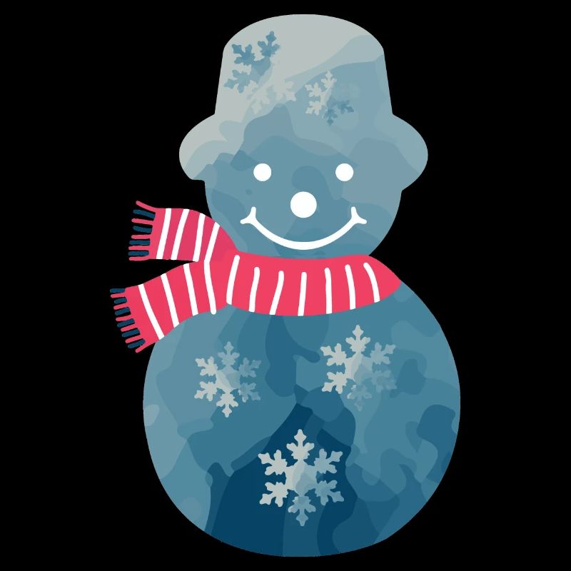 Schneemann mit rosa Schal.