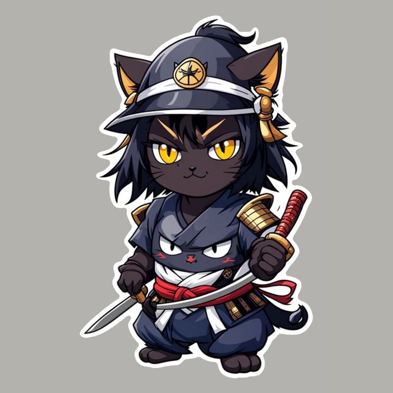 chat ninja - chaton samourai