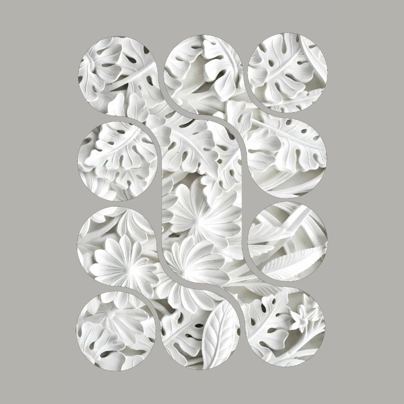 Abstract White Leaf Patterns