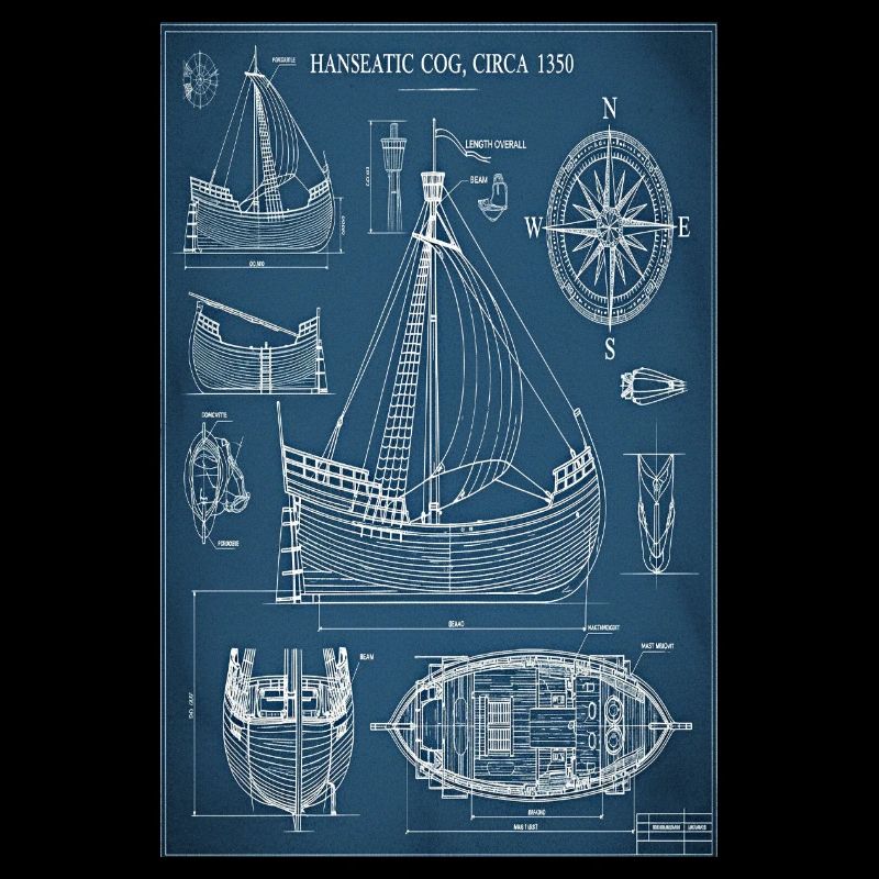 Hanseatic Cog Blueprint | Historical building plan