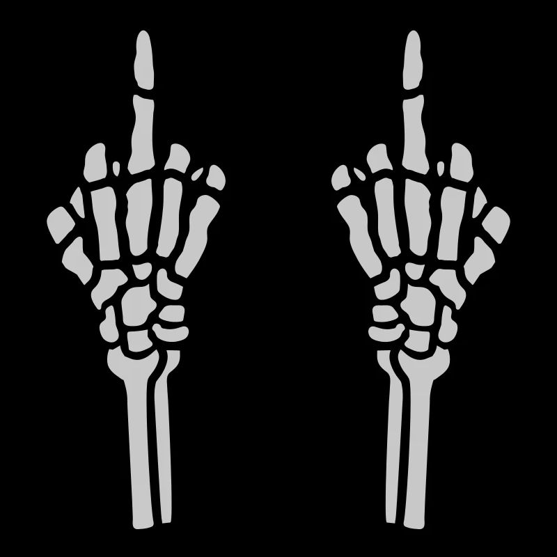 2 hands middle finger bone