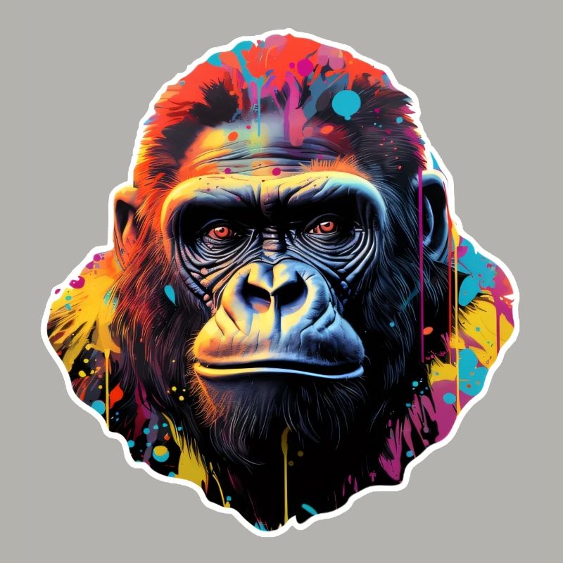 Gorillakopf psychedelisch