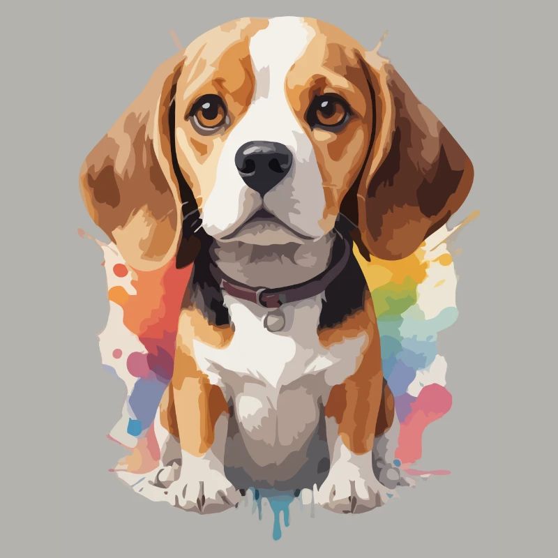 Beagle Hund Portrait Bunt
