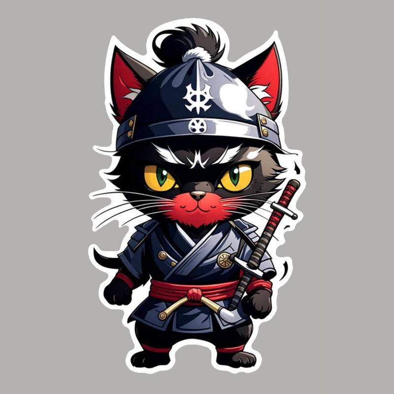 chat ninja - chaton samourai
