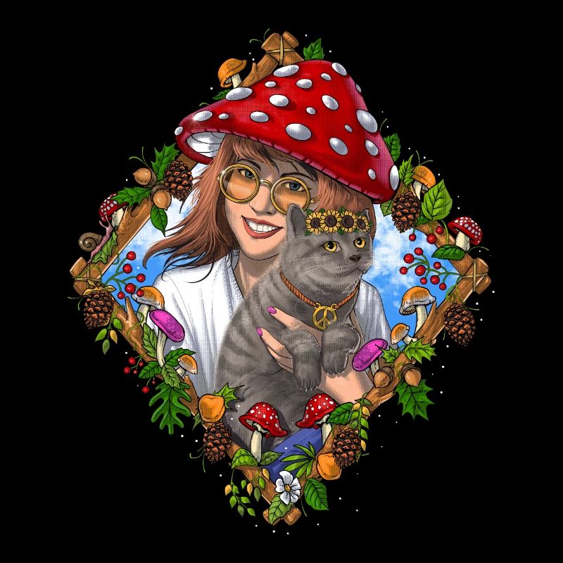 Chat champignon hippie