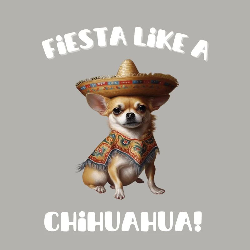 Chihuahua wearing a sombrero Fiesta saying