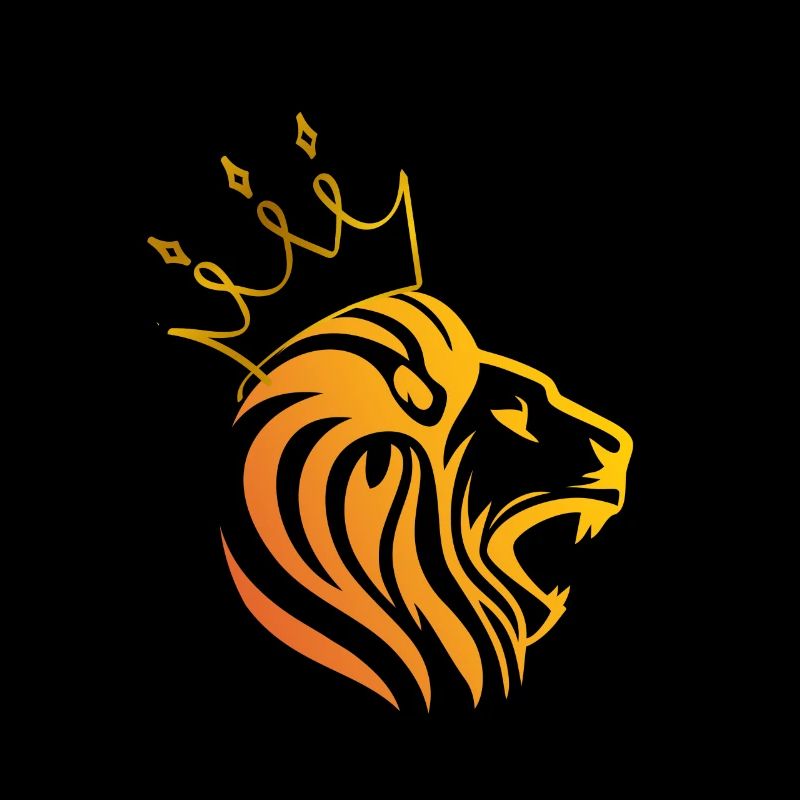 Golden Lion with Crown Alpha Animal King Stark Cool
