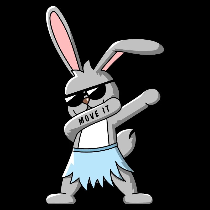 Dabbing Hase mit Hawaii Rock Design Geschenkidee