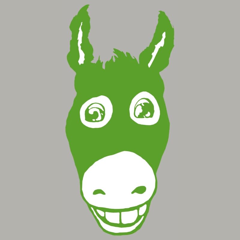 Vert âne souriant