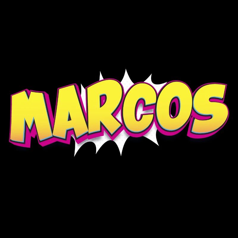 Marcos benutzerdefinierter Name Comic-Stil Pop-Art,