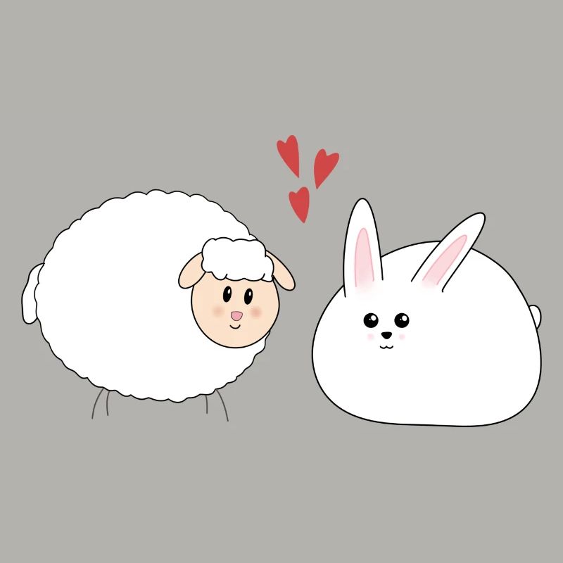 Rabbit and sheep, Easter