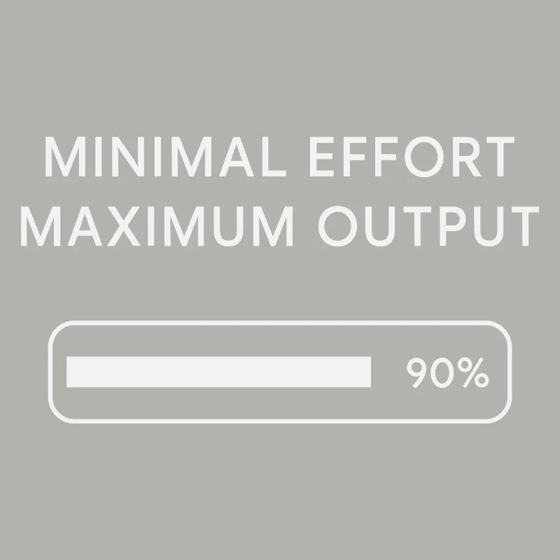 Minimum effort Maximum output Progress