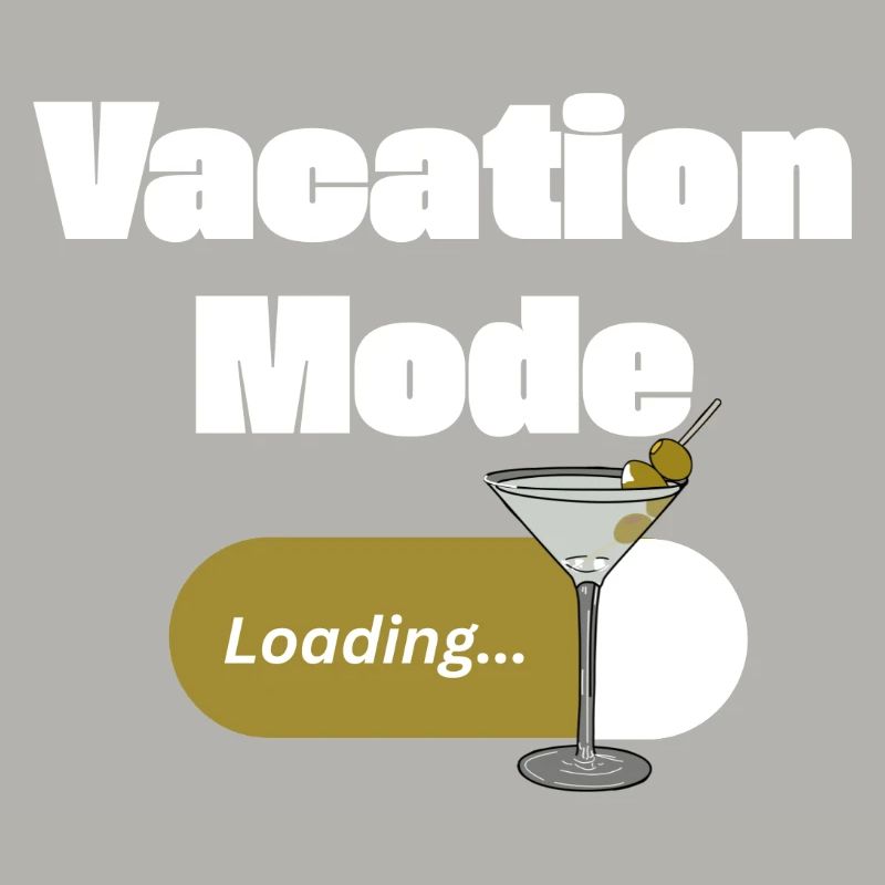 Vacation Mode On – Martini mit Ladebalken (hell)