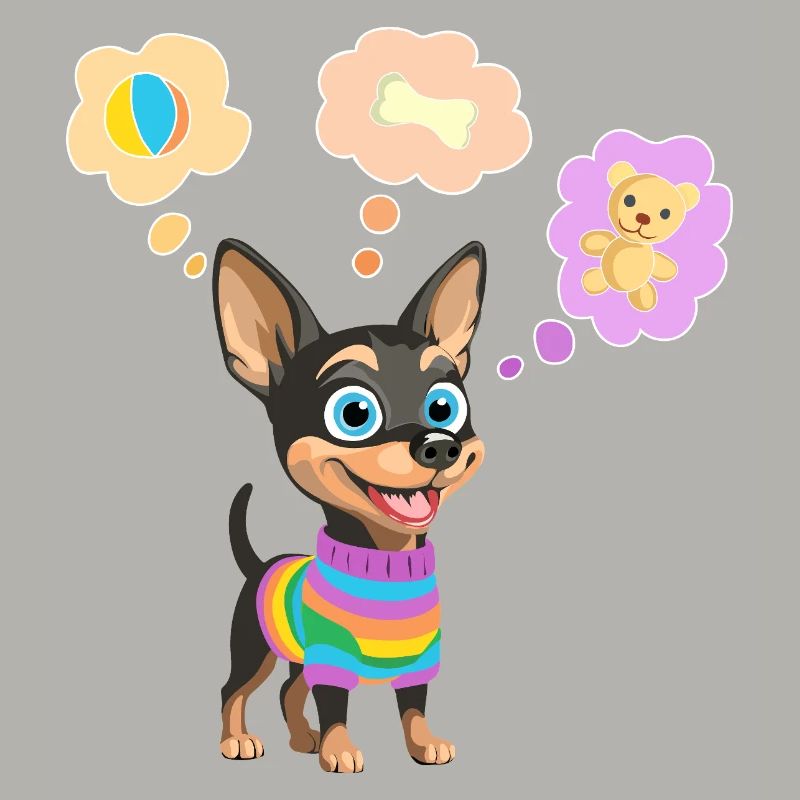 Süßer Hund im Regenbogenpullover für Kinder
