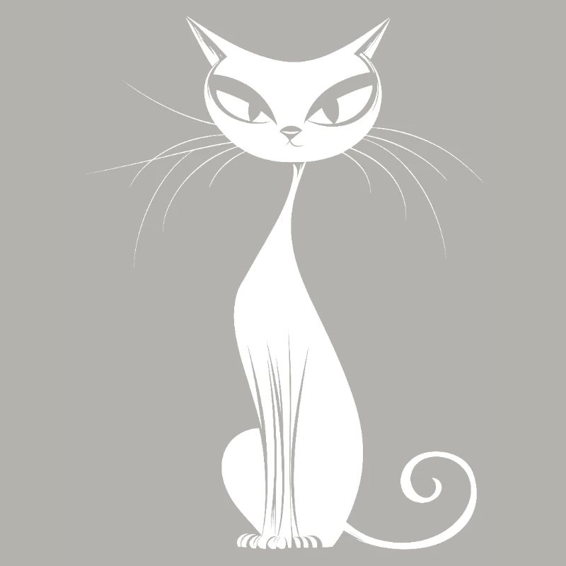 Chat blanc élégant