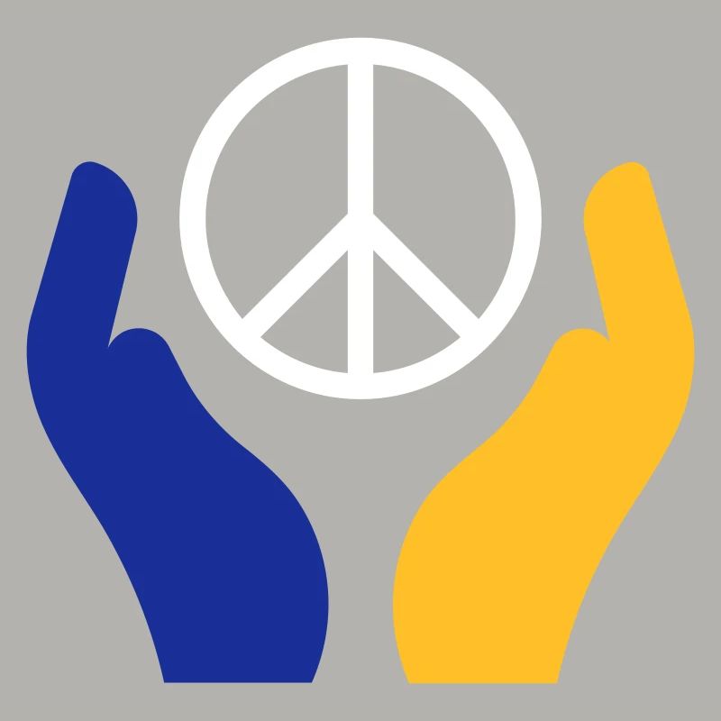 Ukraine Peace sign over two hands