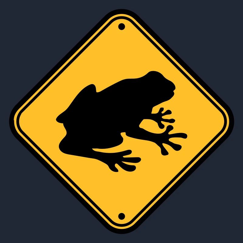 caution frog shield warning warning zon