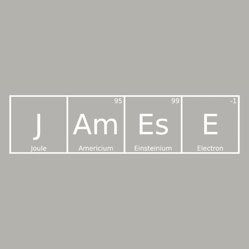 Jamese Name First Name Chemistry Periodic Table Elements