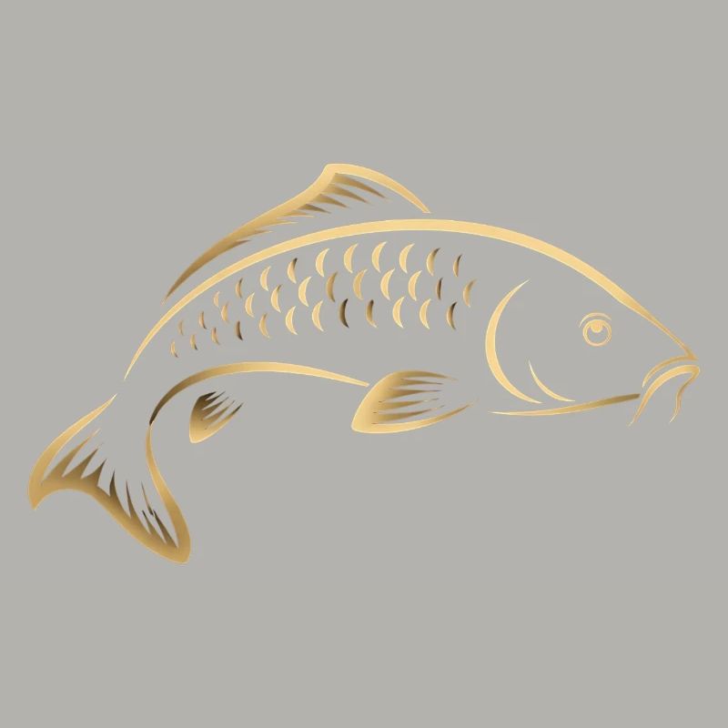 Graphisme minimaliste de pêche Carp Fish