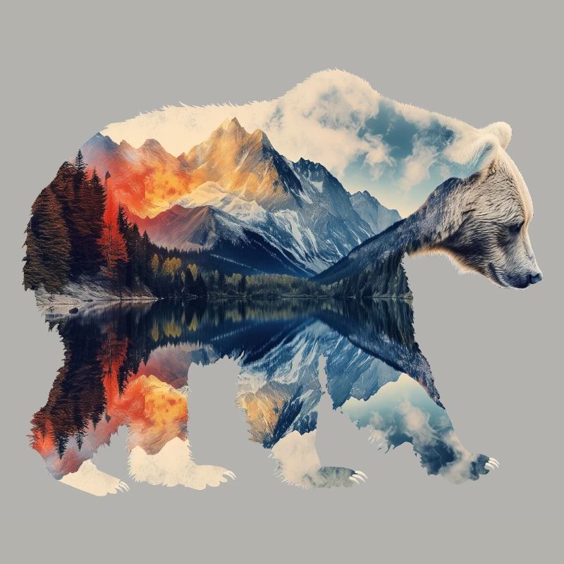Double-exposure bear