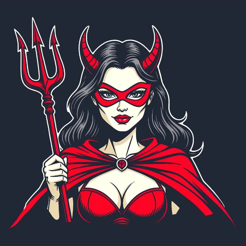 Devil Trident Hell Devil Woman Woman Devil