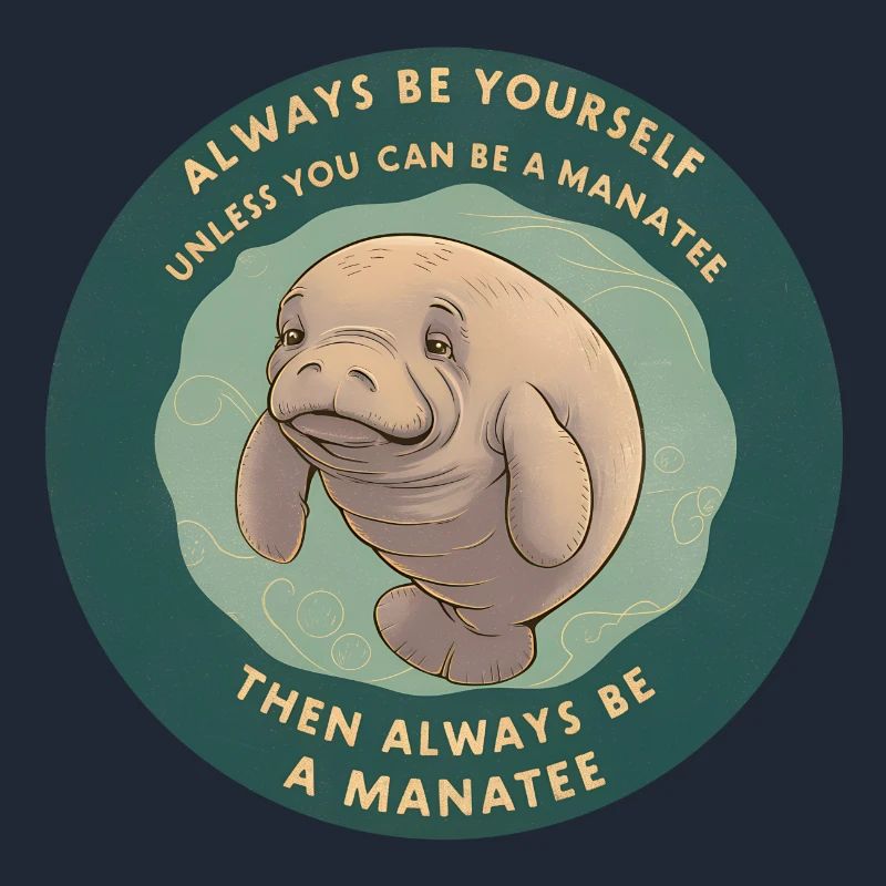 Sei Du selbst oder sei ein Manatee Lebensweisheit