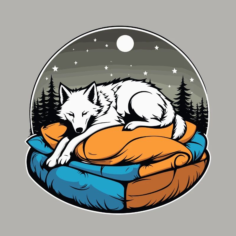 Sleeping Wolf Illustration