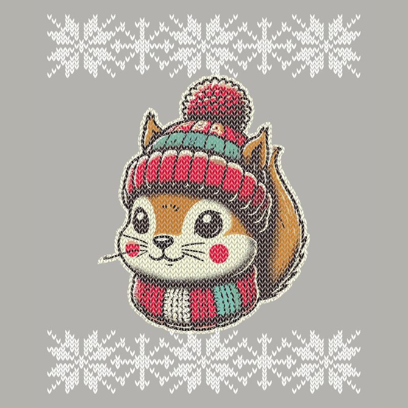 Niedliches Strickmuster Eichhörnchen Winter