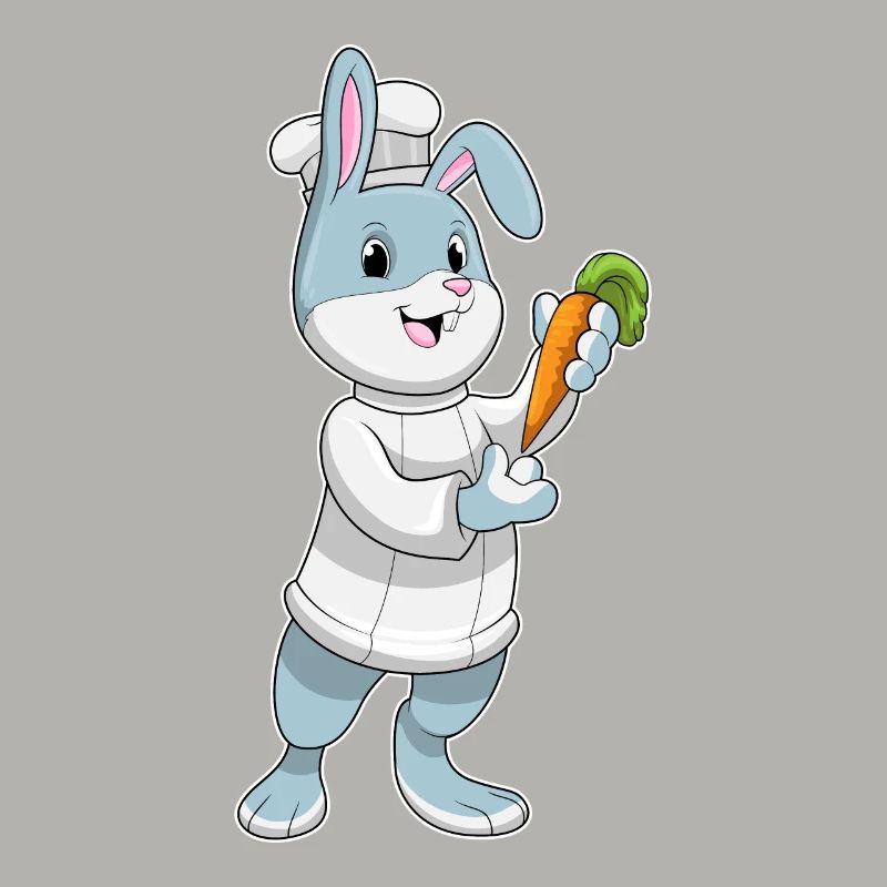 Rabbit as a cook with carrot