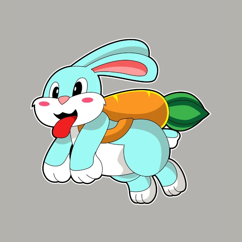 Rabbit with carrot as rocket