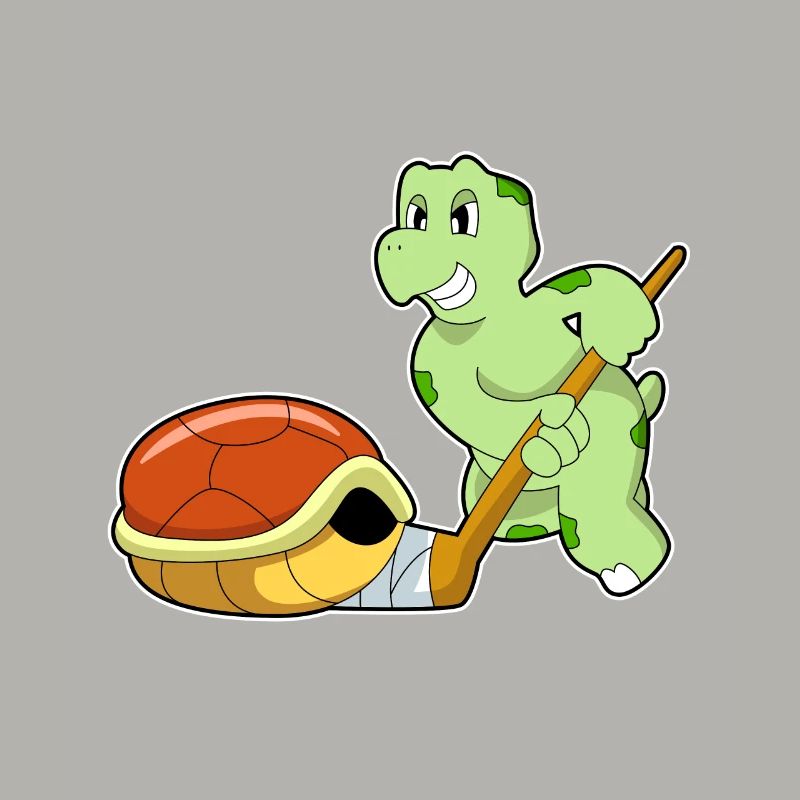 Schildkröte Eishockey Eishockeyschläger