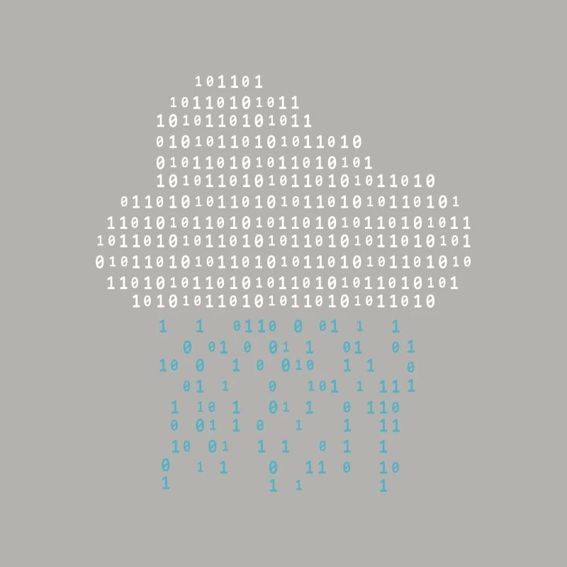 Programmeur - code binaire nuage pluie