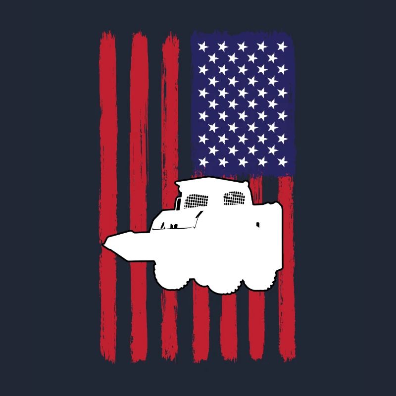 Chargeuse compacte avec drapeau des États-Unis