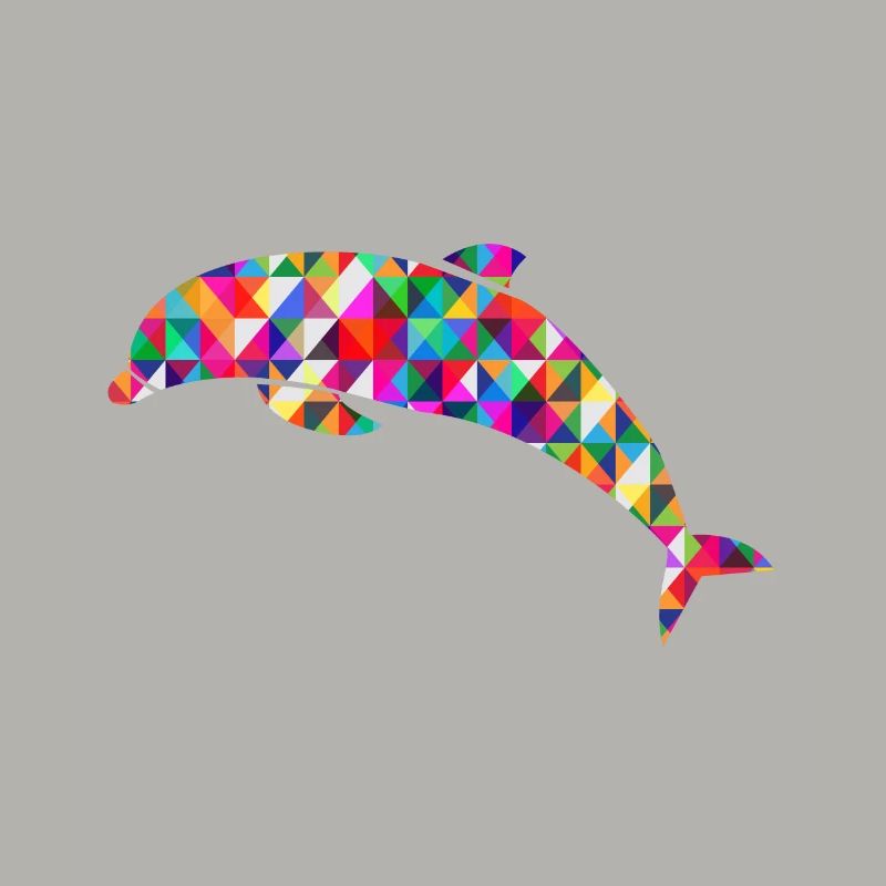 Mosaïque de dauphins colorée