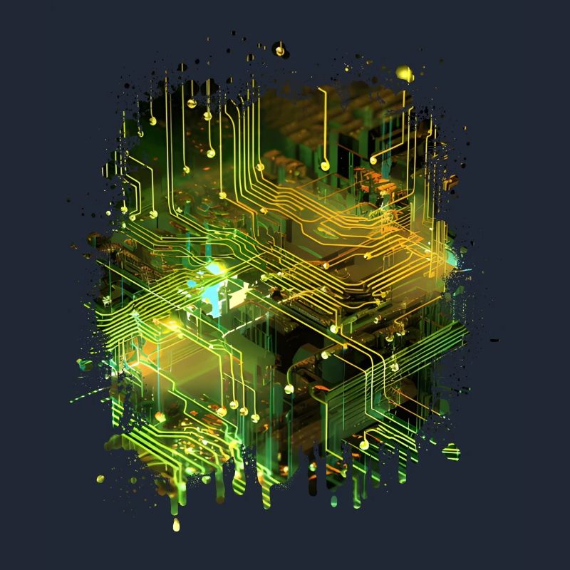 Abstrakte Kunst: Digitaler Datenstrom Mainboard