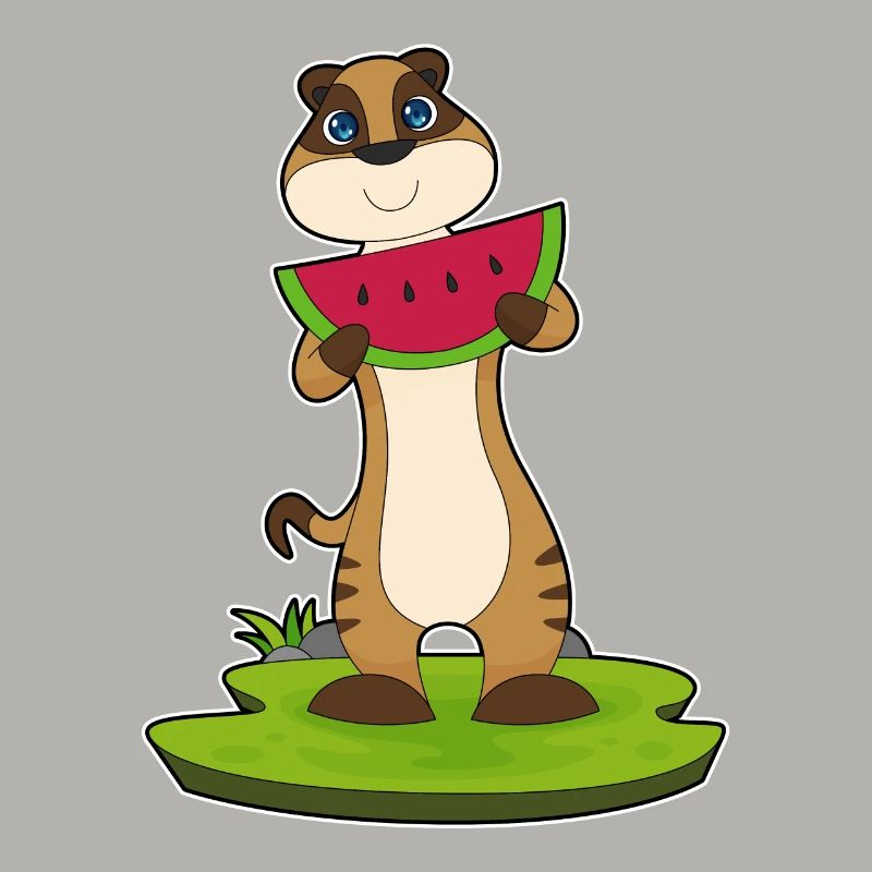 Suricate fruit de pastèque