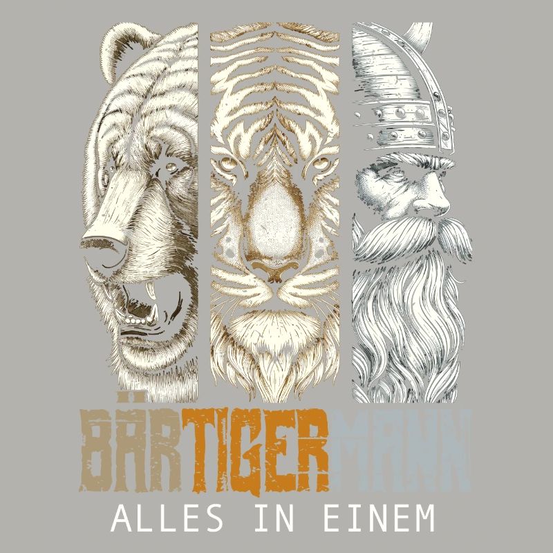 Bärtigermann Bär Tiger Mann Geschenk Bart Sprüche