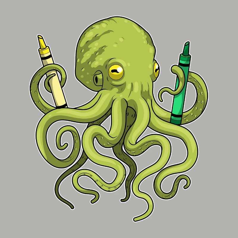 École de crayons de couleur Octopus Pupil